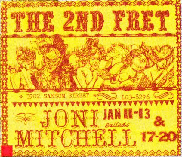 A flyer from <i>The 2nd Fret</i> announcing the dates of Joni's appearances. 