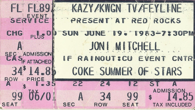 ticket stub: originally scheduled for June 19 and 20, postponed to July 30 [see related article 'Mitchell Blends ...'] [thomas27]