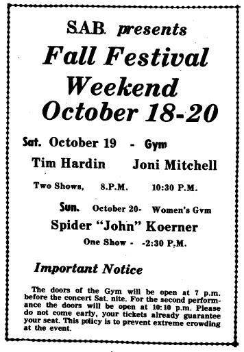 Ad from the October 18, 1968 SUNY Statesman.  (Uncovered by Bobsart) 