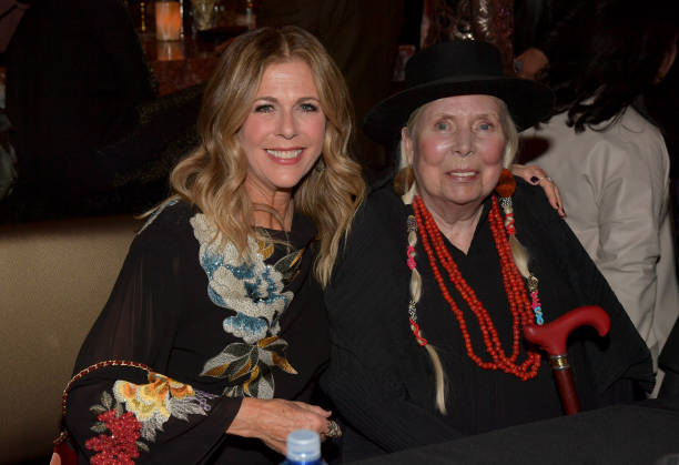 Rita Wilson with Joni Mitchell.  Photo by Lester Cohen [NYCRobert]